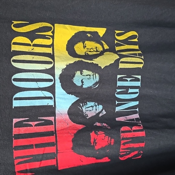 Torrid The Doors Fringe Back Relaxed Fit Tee Vintage Black Gray 2x 18/20 New - Picture 7 of 11